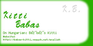 kitti babas business card